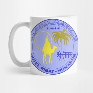 Vintage Travel Poster, Hotel Ribat in Monastir, Tunisia Mug